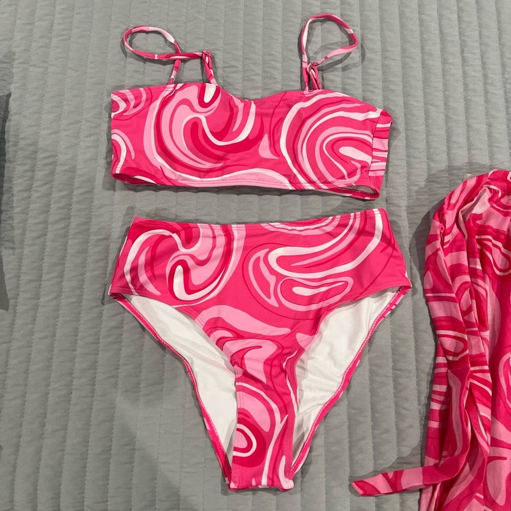 Vibrant Pink Swirl Bikini Set